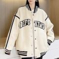 F1🚀Quick delivery Diec kins striped bomber jacket snap button. 