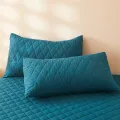 2pcs Waterproof Throw Pillowcases Envelope Soft Breathable Pillow Covers for Bed Protector 50x75cm, Grey/Blue/Green. 
