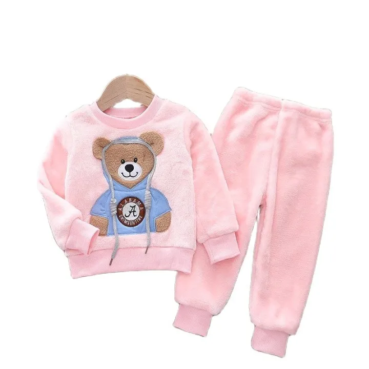 2023%20New%20Winter%20Baby%20Boy%20Girl%20Thicken%20Pajamas%20Set%20Flannel%20Fleece%20Toddler%20Child%20Warm%20Catoon%20Sleepwear%20Kids%20Home%20Suit%200-5Y%20-%20Image%203