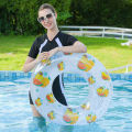 1 Pc Duck Pattern Inflatable Swim Ring, Pool Float, Water Sports Float Ring for Lake, Pool and Beach Party Floating Fun.