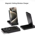 Magnetic Fast Charging Station 15W Wireless Charger Desktop Fold Smart Phone Holder Charge For Magsafe iPhone 16 15 14 13 12 Pro.