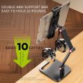 Universal Expandable Monitor Desk Holder Adjustable 360° Swivel Tablet Stand Foldable Tablet Bracket for 12-17in. 