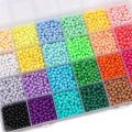24Colors Glass Seed Bead Box Set Round Beads For DIY Bracelet Necklace Jewelry Making Accessories Random Colors Beads Size 6.0MM. 