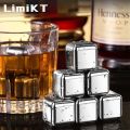 LimiKT 4/6/8 PCS 304 Stainless Steel Ice Cubes Frozen Ice Grain Whiskey Ice Tartar Frozen Artifact Metal Frozen Ice Cubes. 