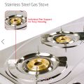 3 Burner Gas Stove Stainless Steel Body with SS pan Support. 