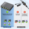 Gigabit Ethernet Switch 1 to 4 RJ45 Splitter, 1000Mbps 4 Port LAN Network Adapter Internet Hub.