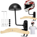 New Motorcycle Helmet Rack 180° Rotation Wall Mounted Helmet Storage Holder Alloy Helmet Hanger Stand Hook for Bicycle Helmets.