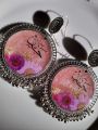 Resin jhumka earrings, customization available in colors and names. 