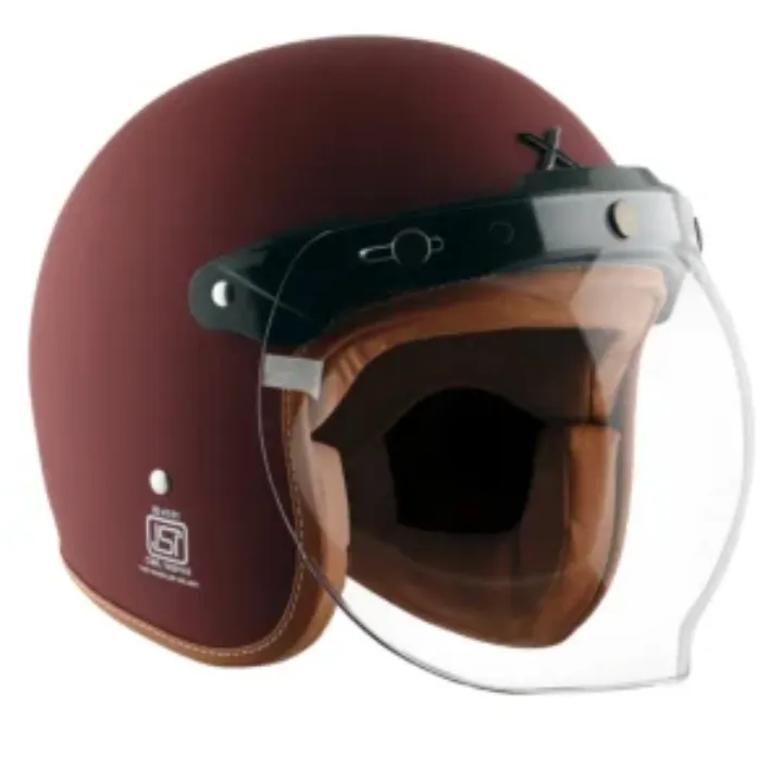 AXZOR%20JET%20MAT%20RED%20HALF%20Face%20Bike%20Helmet%20-%20Image%202