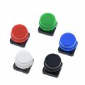 5PCS Tactile Push Button Switch Momentary 12*12*7.3MM Micro switch button + 5PCS Tact Cap(5 colors) for Arduino Switch. 