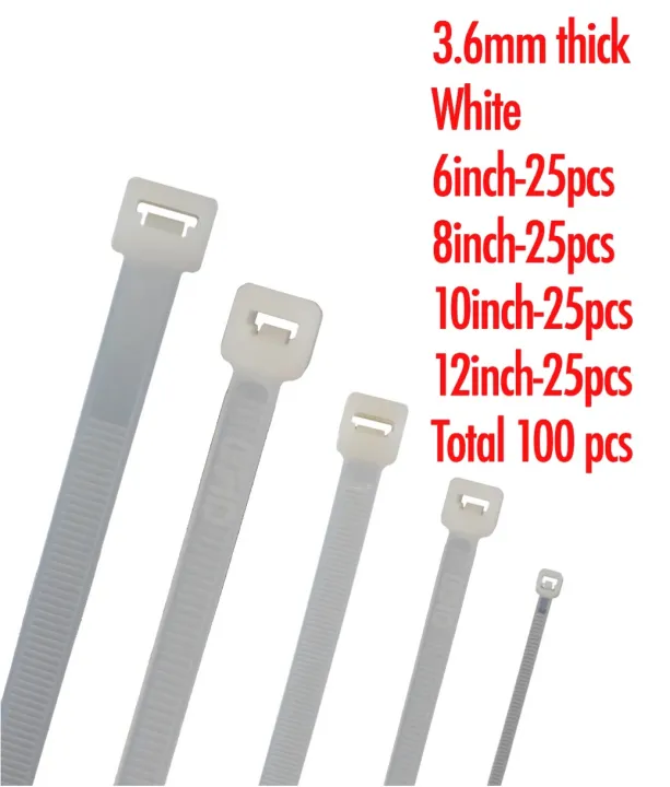 High%20Quality%20Cable%20Tie%20Pack%20/%20100pcs%20/%20Black/%20White%20/%20%206%20to%2012%20inches%203.6mm%20-%20Image%202