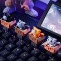 Mini Cat Mechanical Keyboard Custom Keycap Kawaii Toy Cartoon Axis Gaming Accessories Artisan Anime Keys Caps. 