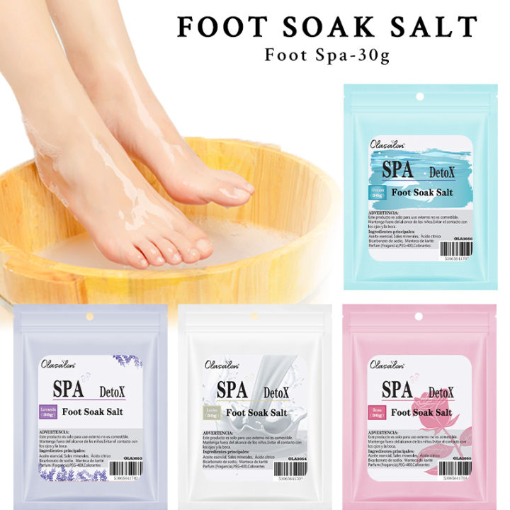 30g rose lavender foot bath salt foot care SPA softening soaking relaxation nourishing foot therapy exfoliation home freshfeet