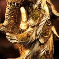 Home And Office Decoration, Antique Peacock Statue Decor, Golden Peacock, Porcelain Material, Exquisite Showpiece. 