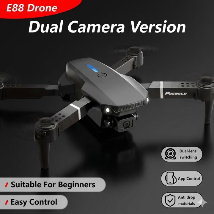 E88 Pro Drone WIFI FPV Wide Angle HD 4K 1080P Camera Height Hold RC ...