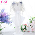 LM Long White Black Water Wave Wig with Bangs Cosplay Silky Wig for Women Daily Party Natural Soft Synthetic Hair Heat Resistant. 