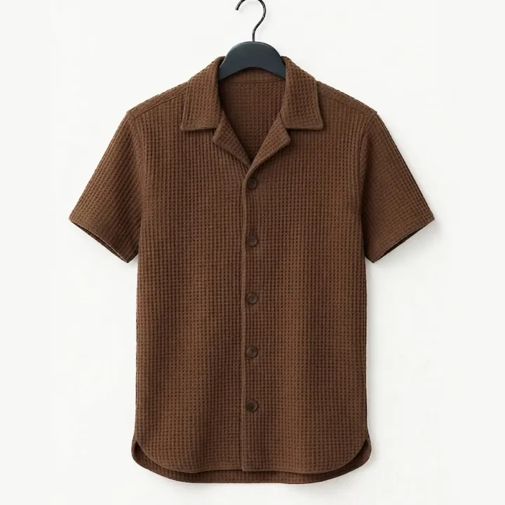 Richman%20Cuban%20Collar%20Shirt%20For%20Men%20-%20Half%20Sleeves%20Men%20Shirts%20-%20Waffle%20Knit%20Casual%20Shirts%20For%20Men%20-%20Image%209