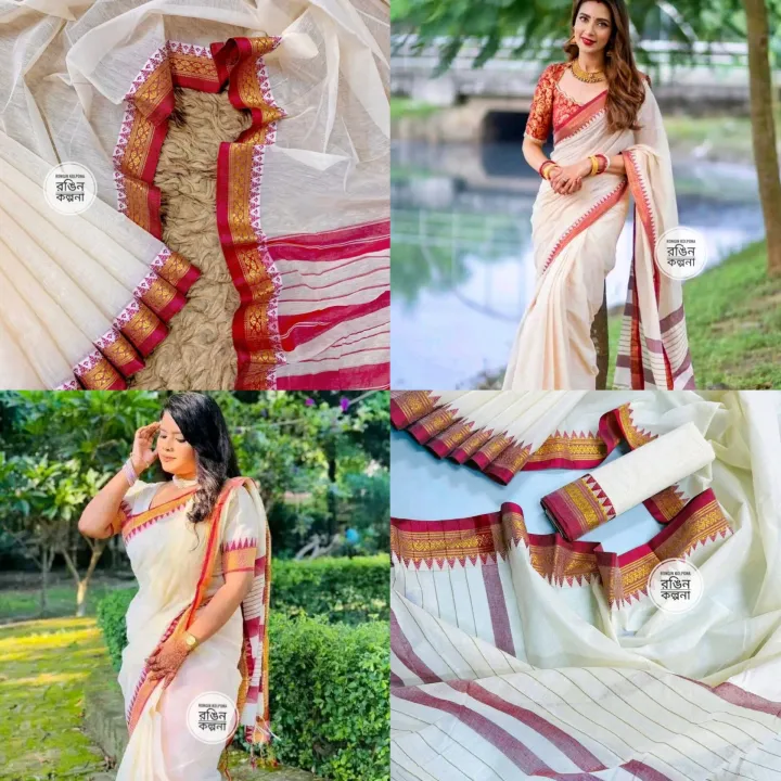 Fashionable%20%20Tangail%20Tat%20HalfSilk%20Arong%20Saree%20For%20Woman%20-Comfortable%20&%20Suitable%20%E2%99%A5%EF%B8%8F%20-%20Image%209