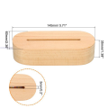 USB Powered 5mm Wooden Led Base with Warm White Cold RGB Colored Lights for 3D Acrylic Plexiglass Night Lamps. 