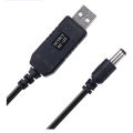 5.5*2.1mm WiFi to Powerbank Cable Connector DC 5V to 12V USB Cable Boost Converter Step-up Cord for Wifi Router Modem Fan.