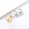 LUXUSTEEL Stainless Steel Geometric White Shell Hoop Earrings For Women Heart Round Square Shape Bee Moon Crown Daily Jewelry. 