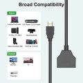 HDMI Splitter Adapter Cable 1 Male To Dual HDMI 2 Way Female 4K 3D Y Splitter Cable for Laptop TV Monitor 1080P 1 in 2 Out LED. 