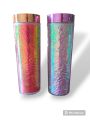 Holographic double layered acrylic water bottle with straw. 