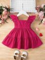 Casual Short Sleeve Flutter Dress for Girls. 