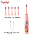 Children Sonic Electric Toothbrush Colorful Cartoon For Kids USB Rechargeable Soft Automatic Waterproof With Replacement Head. 