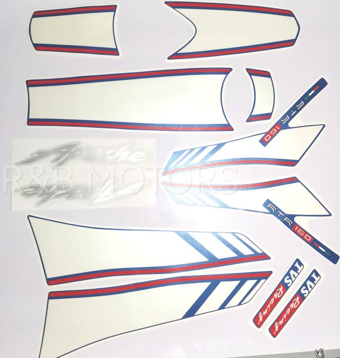 Tvs Apache 160cc Race Edition Blue Bike Full Sticker Kit