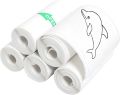 5 Rolls Thermal Adhesive Sticker Paper 57x25mm Inkless Black on White Paper for Mini Thermal Printer Cash Register POS Receipt. 