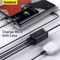 Baseus 65W GaN Charger Desktop Fast Charger 4 in 1 Laptop Phone Charger Adapter For iPhone 15 14 13 Pro Max .