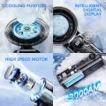 Mini rechargeable fan and Portable Handheld Turbo fan with LED Display, Cooling AC Fan X05 - 3000mAh Battery, Transparent Desk & Travel Fan for Office, Outdoor, Camping.
