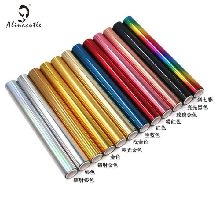 5M(Length)X19CM(Width) Toner Reactive Foil Film,PVC Tube Packing,Can Use With Laminator, Paper Holographic Transfer Craft Foil