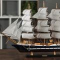 Large Wooden Sailboat Model Craft Toys Sailing Boat 3D Ship Mediterranean home decor New Hose Gift to friend. 