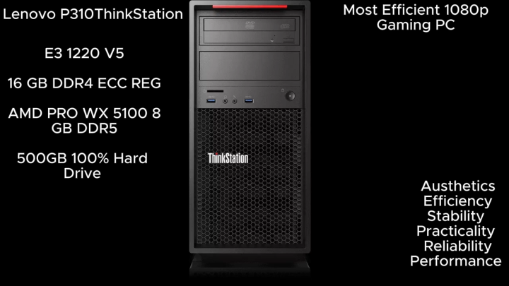 Lenovo P310 Thinkstation - Pakistan's most efficient 1080p Gaming PC- 8Gb Graphic Card DDr5 256 Bit - 16Gb DDR4 Ram - 6th Gen Xeon E3 1220 v5 - 500Gb Hard Drive - Best Compact, Efficient, Powerful And Budget Gaming PC
