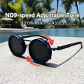 Protective Glasses Polarized Round Sunglasses ND9 Adjustable Dimming Sun Glasses Men Women Retro Punk Men's Fishing Eyeglasses.