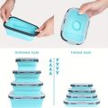 1/4pcs Collapsible Silicone Food Storage Container Stackable Space Saving Lunch Box Microwaveable Foldable Kitchen Accessories. 