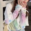 1/4Pairs Women Ice Silk Sleeves Breathable Loose Fit Sun-Proof Cooling Travel Arm Covers Summer Flower Outdoor Sport Sleeves. 