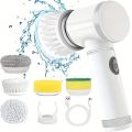 Electric Spin Scrubber, Bathroom Cordless Cleaning Brush Power Scrubber with 5 Replaceable Brush Heads, Electric Cleaning Brush. 