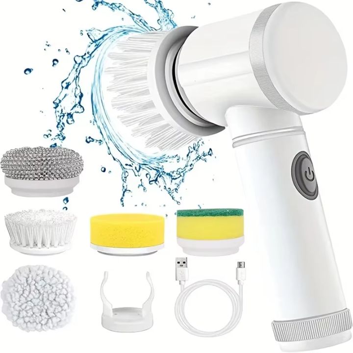 Electric%20Spin%20Scrubber,%20Bathroom%20Cordless%20Cleaning%20Brush%20Power%20Scrubber%20with%205%20Replaceable%20Brush%20Heads,%20Electric%20Cleaning%20Brush%20-%20Image%202