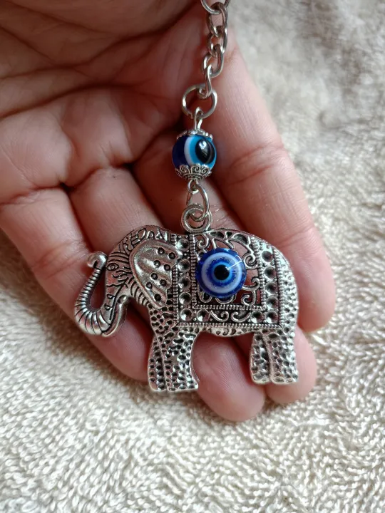Silver%20Elephant%20Evil%20Eye%20Charm%20Keychain%20-%20Image%203