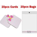 20-50pcs 6×7/8×12cm Pink Hair Clip Bow Display Cards Polythene Bags Hair Clips Display Cards For DIY Hair Jewelry Barrette  Hairpin Packaging Cardboard Retail Display Holder. 