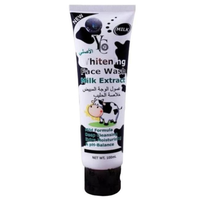 YC Whitening Face Wash Milk Extract Face Wash,Mild Formula Deep Cleansing, Extra Moisturizing & PH Balance  100 ML