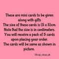 Eid Mubarak (a) Mini Cards - Pack of 5 - Size (5 x 5) cm. 