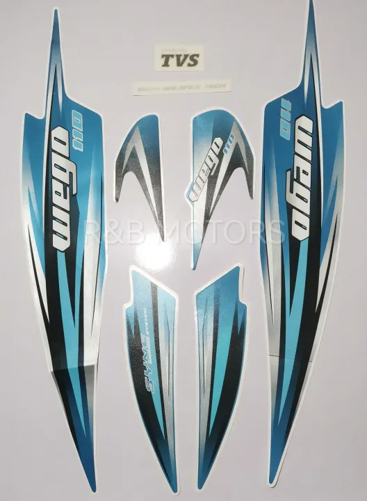 Tvs Wego Blue Bike Full Sticker Kit