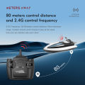 2.4G LSRC-B8 RC High Speed Racing Boat Waterproof Rechargeable Model Electric Radio Remote Control Speedboat Toys for boys 14Y+. 