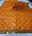 Fancy nylon organza dupatta with 5mm satara. 