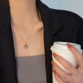 Colorful Heart of Ocean Crystal Pendant Titanium Steel Necklace For Girls.