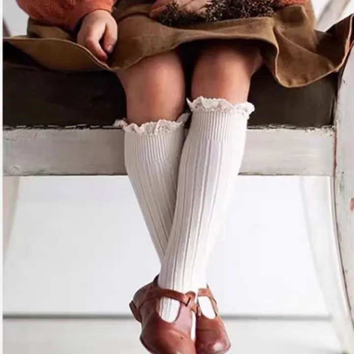 Ruffle%20Kids%20Knee%20High%20Socks%20Baby%20Girls%20Toddlers%20Long%20Soft%20Cotton%20Sock%20Lace%20Flower%20Children%20School%20Uniform%20Socks%20For%200-8%20Years%20-%20Image%204